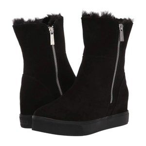 J/Slides Black Suede Ankle Booties